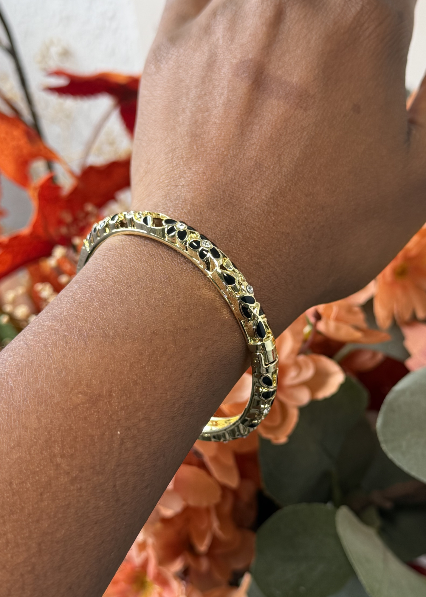 ARMREIF FLORAL SCHWARZ