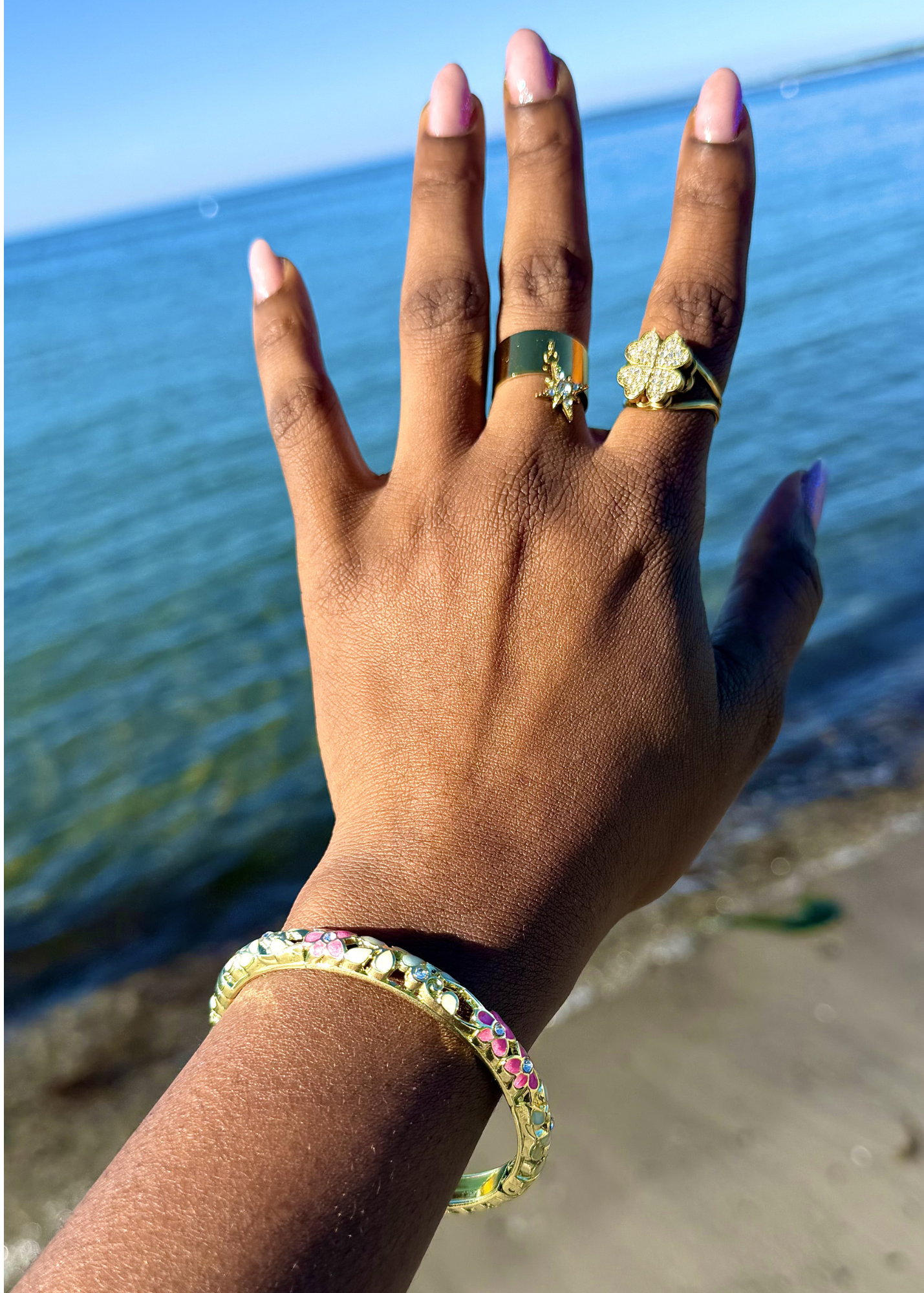 ARMREIF FLORAL GOLD